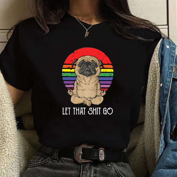 Summer Funny Dog Graphic Printed T-Shirt Women's Hip Hop Dog Harajuku Shirt Fashion Cool T-Shirt Tops