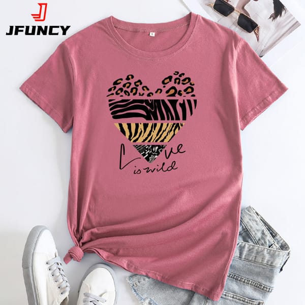JFUNCY Woman Tops 2024 Summer Clothes Oversize Women T-shirt Korean Fashion Female Short Sleeve Tshirt Women's T Shirts
