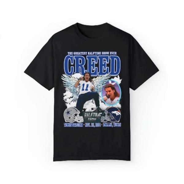 The Greatest Halftime Show Ever Creed shirt Combine Fun Printed Men's And Women's Short Sleeve T-shirts Tees