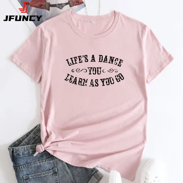 JFUNCY Fashion Women T-shirts Harajuku Woman Tops Women's Clothes Letter Graphic Tee Shirts Female Oversized Short Sleeve Tshirt