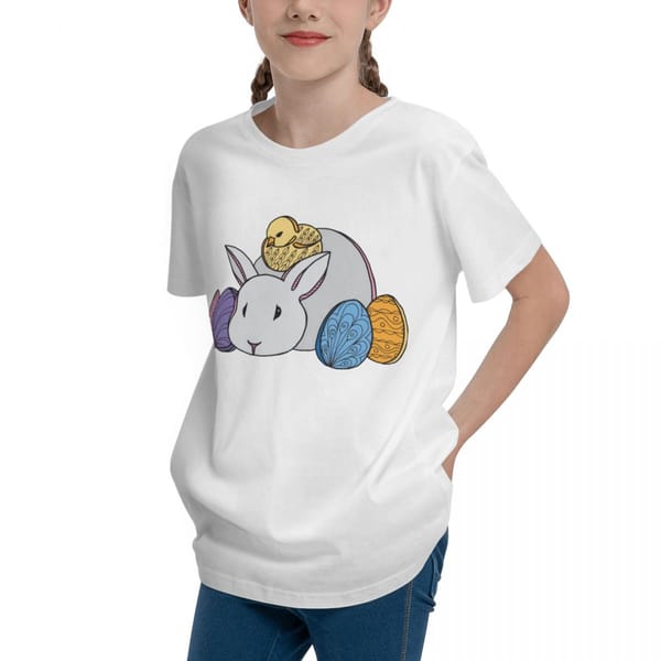 Springtime Bunny And Chick Women's Fitted High grade Tshirt Hipster Humor Graphic Activity competition Fresh Adolescents T-Shirt