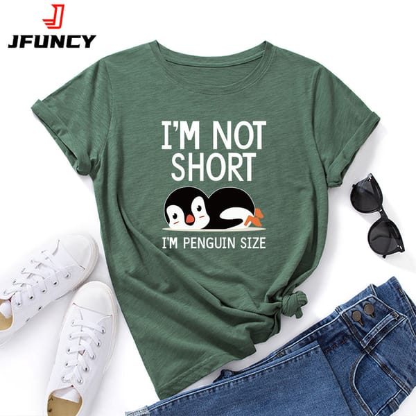 JFUNCY Women Summer T-shirt Short Sleeve Tshirt Oversized Women's Tees Female Clothing Woman Cotton Tops Funny Graphic T Shirts