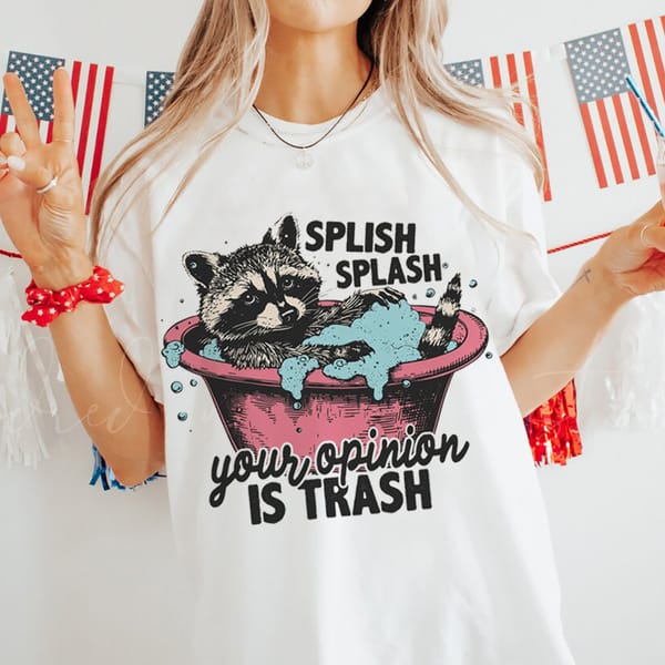 Funny Raccoon Shirt Design Printed Casual Fashion O-Neck Women's Pattern T-Shirt Clothing Printed Short Sleeved Women's T-Shirt