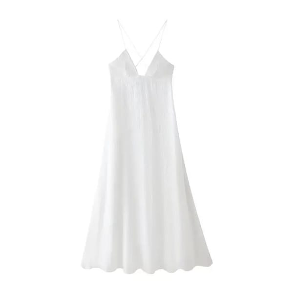 BabYoung Women's Summer Fashion Solid V Neck Series Suspender Long Female Elegant Zipper Backless Ankle-Length Casual Dress
