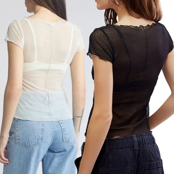 Women's Sexy Mesh Tops Casual Slim Fit See Through Boat Neck Short Sleeve Dot Shirt for Summer