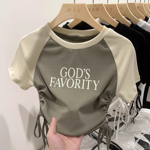 Short Sleeve T-shirt Women's Summer 2024 Short Slim Raglan Sleeve Round Neck Korean Version Women's Wear Loose Top