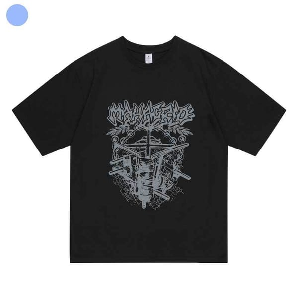 Y2K Women's Tops Hip Hop Black Round Neck Cotton Short Sleeve Men Women Summer Casual Harajuku Cotton T-Shirt