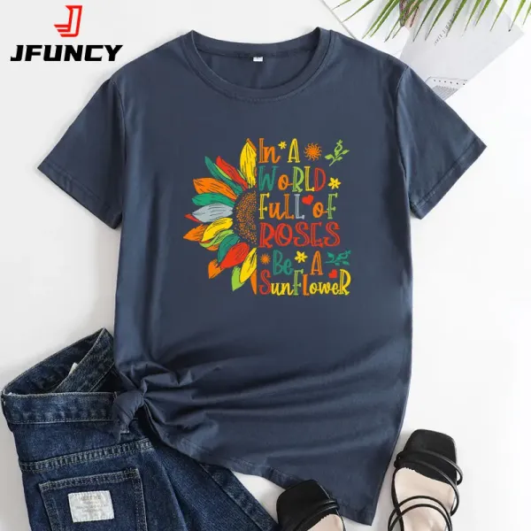 JFUNCY Summer Oversized T-shirt Women Short Sleeve Tops Fashion Female Tshirt Women's Clothing 2024 Graphic T Shirt Woman Tees