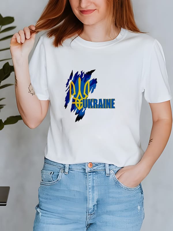 UKRAINE Women's T-Shirt Print T-Shirt Ladies Casual Harajuku Graphic T-Shirt Short Sleeve Fashion Kawaii Shirt Hip Hop T Shirts