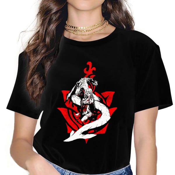 Women's Zero and Mikhail T Shirt Drakengard Drag-on Dragoon ARPG Game Clothes Cool Short Sleeve Round Neck Tees Party T-Shirts
