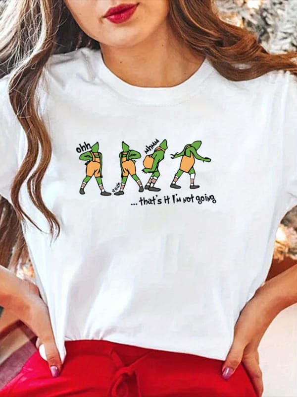 2024 summer tops Cartoon & Letter Print Crew Neck T-Shirt Casual Short Sleeve Top For Spring & Summer, Women's Clothing