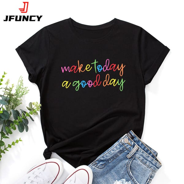 JFUNCY Graphic T Shirt Women's Tee Shirts Oversized Cotton Tops Female T-shirt 2023 Fashion Short Sleeve Tshirt Woman Clothing