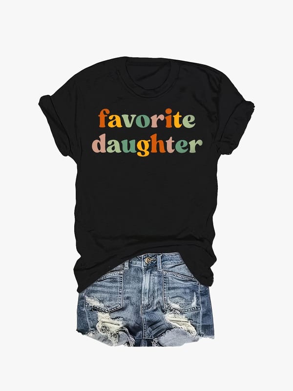 Colorful Letter Print T-shirt, Casual Short Sleeve Crew Neck Top, Women's Clothing
