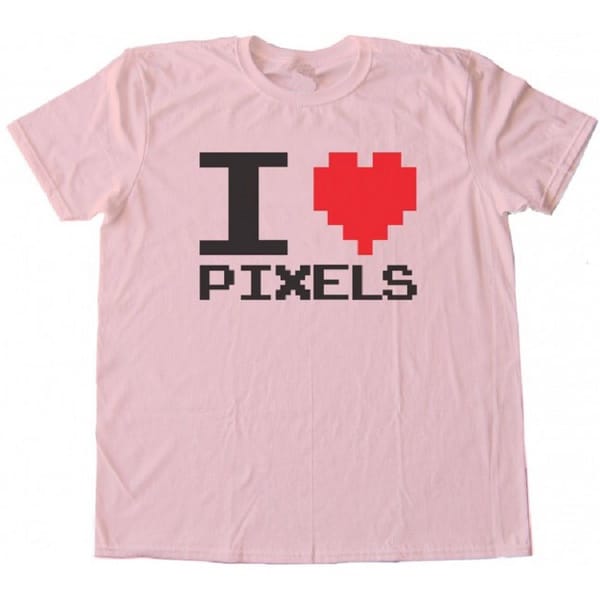 I LOVE PIXELS Printed Pixel Style Harajuku T-shirt Women's Street Fashion Short Sleeve Top Summer Y2KEMO Girls' Top T-shirt